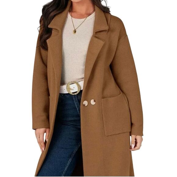 Anrabess Long Cardigan Duster Sweater in Color Caramel Size Small New with Tag - Picture 4 of 10